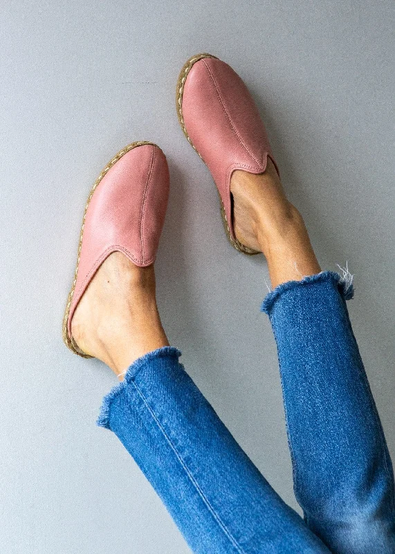 Women's Luxe Leather Mules – Blush