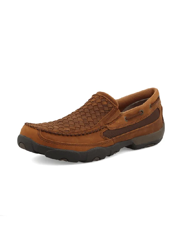 Twisted X MDMS017 Mens Slip On Driving Moc Oiled Saddle And Brown