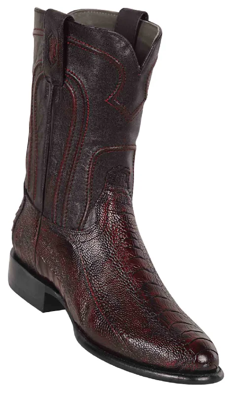 690518 MEN LOS ALTOS BOOTS OSTRICH LEG ROPER BLACK CHERRY LEATHER BOOT