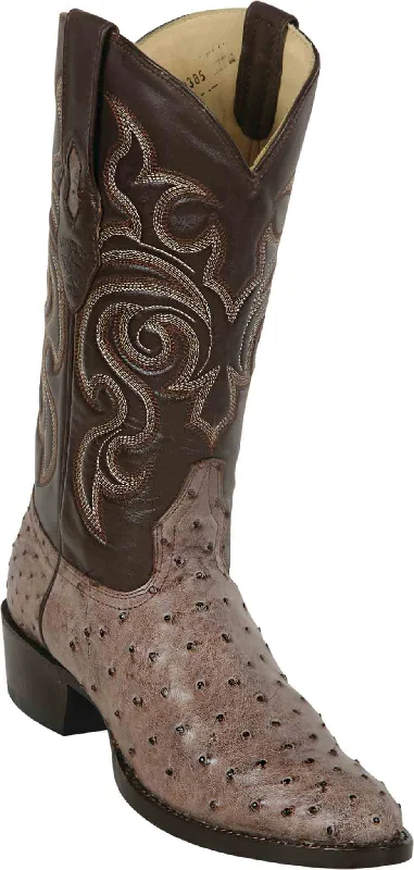 650385 LOS ALTOS BOOTS OSTRICH ROUND TOE BRUSTIC BROWN