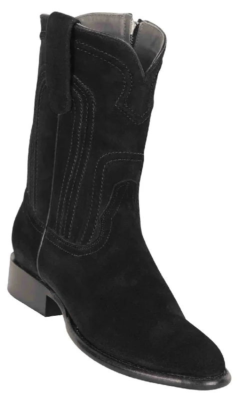 69Z6605 MEN LOS ALTOS BOOTS SUEDE ROPER BLACK LEATHER BOOT