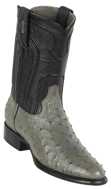 690309 MEN LOS ALTOS BOOTS OSTRICH ROPER GREY LEATHER BOOT