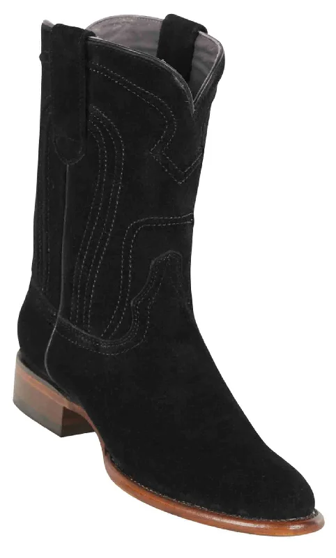 6966051 MEN LOS ALTOS BOOTS SUEDE ROPER BLACK LEATHER BOOT