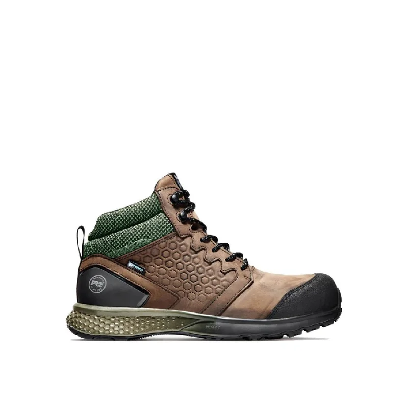 Reaxion Composite-Toe Waterproof Work Boot Brown/Green