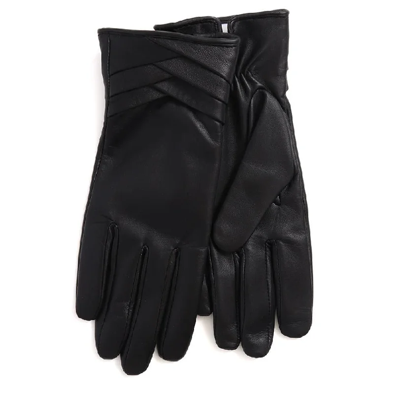 Woven Detail Leather Gloves - VIANCA / 324 772