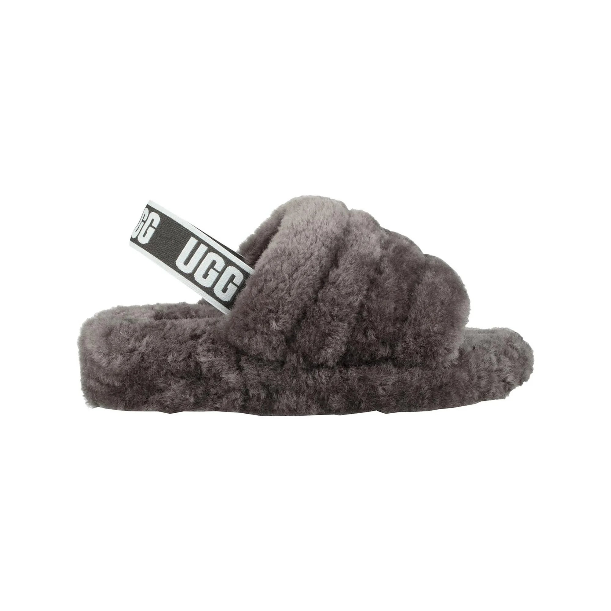 UGG Women's Fluff Yeah Slide Charcoal 1095119