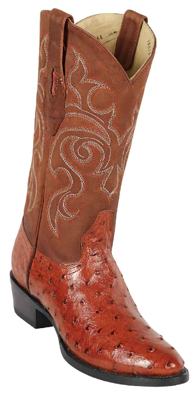 650364 LOS ALTOS BOOTS OSTRICH ROUND TOE BRANDY