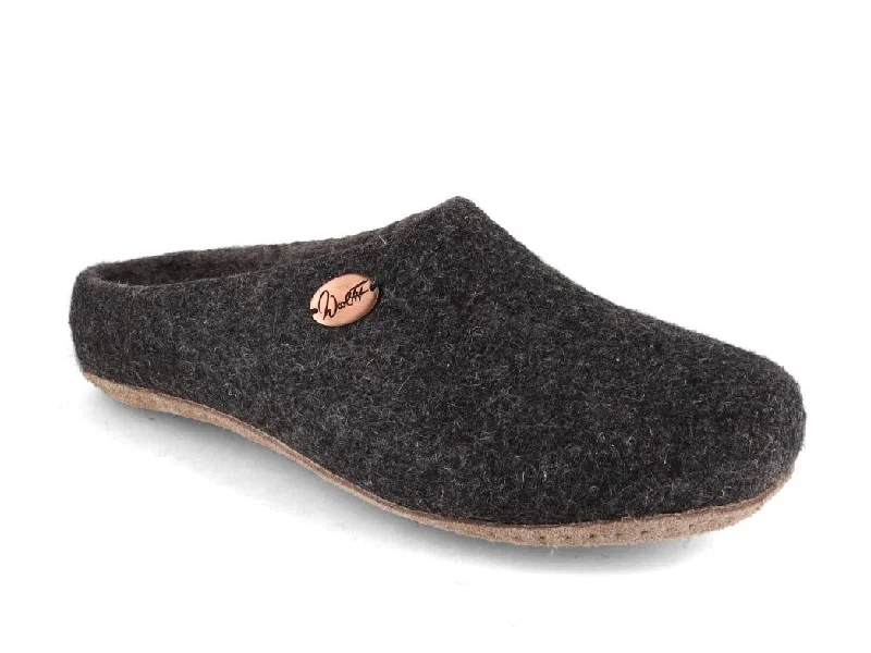 WoolFit® Summer Slippers 'Step', charcoal + light grey