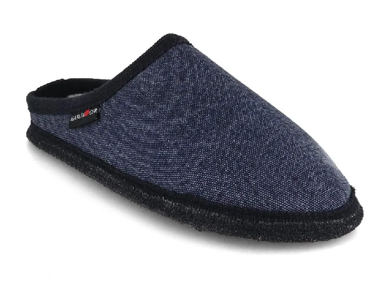 HAFLINGER Women Men Cotton Slippers 'Cotty Wash', captain blue