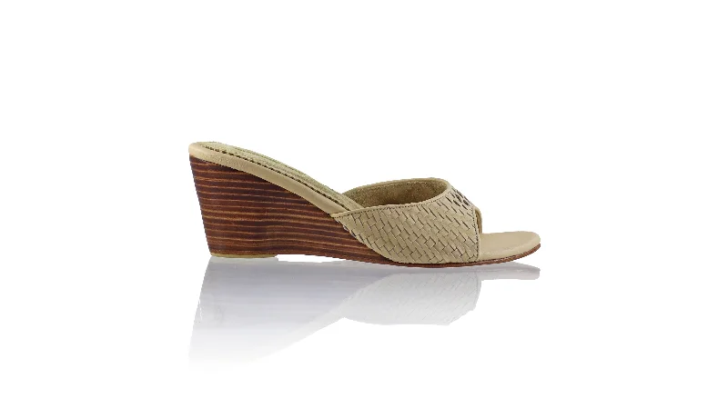 Gita Woven 80mm Wedges - Cream