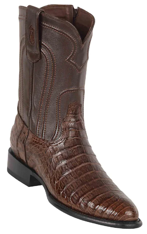 69Z8207 MEN LOS ALTOS BOOTS CAIMAN BELLY ROPER BROWN LEATHER BOOT