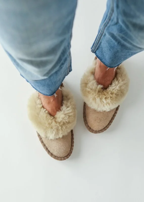 Women's Sheepskin Mules – Soft Beige