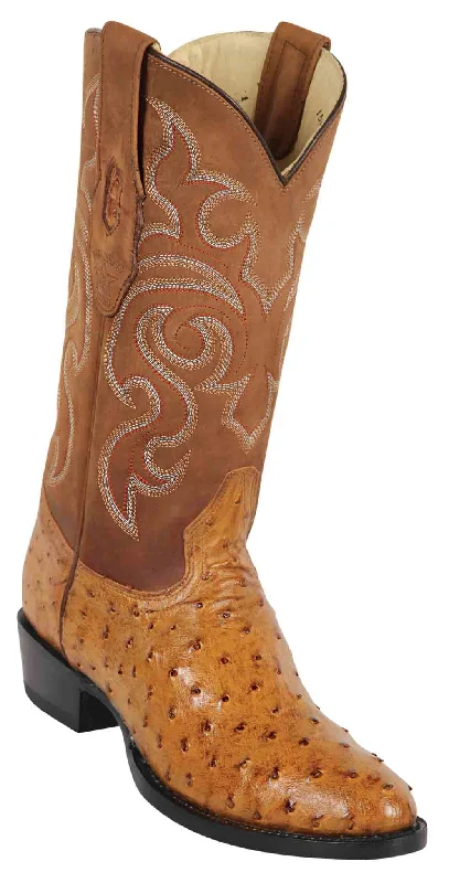 650354 LOS ALTOS BOOTS OSTRICH ROUND TOE AMBER