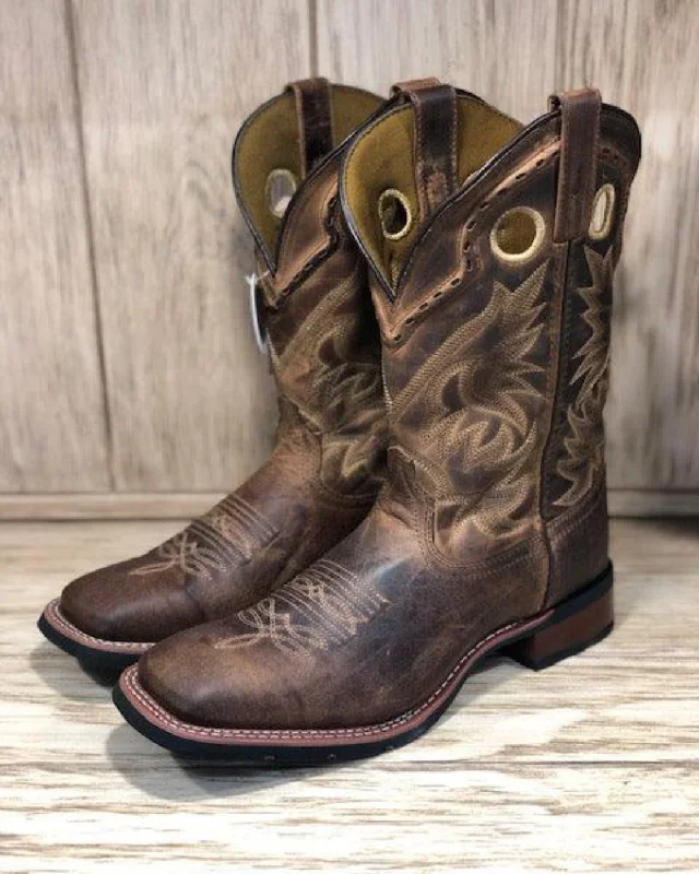 Laredo Men's Distressed Tan Kane Square Toe Cowboy Boots 7812