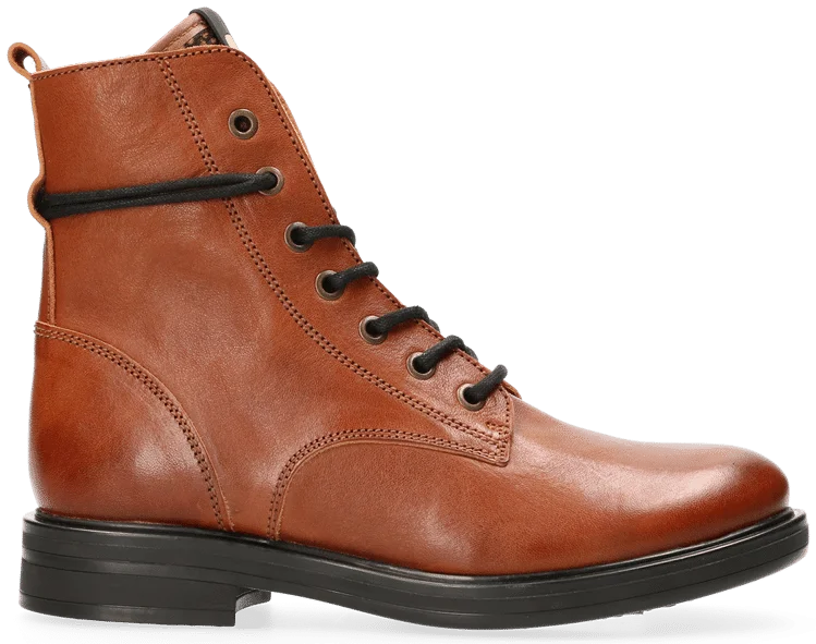 Anabela Lace-up boots Cognac