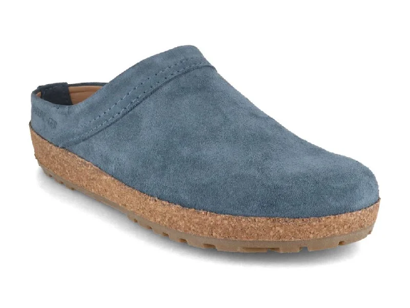 HAFLINGER Men Women Leather Clogs with Arch Support 'Bio Malmö', jeans