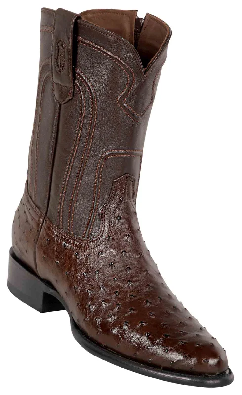 69Z0307 MEN LOS ALTOS BOOTS OSTRICH ROPER BROWN LEATHER BOOT