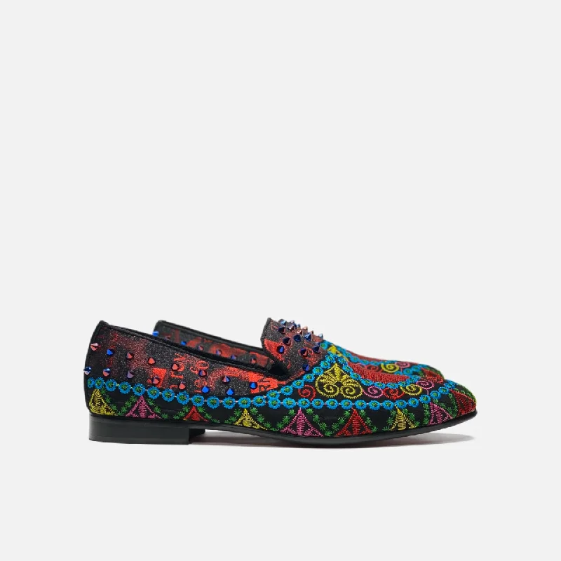 Fisher Embroidered Slip On Dress Shoes