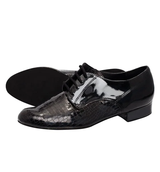 Alvaro -- Men's Standard Ballroom Oxford -- Black Patent