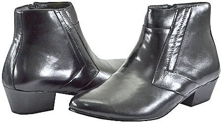 Gabriel -- Men's Cuban Heel Dress Boot -- Black