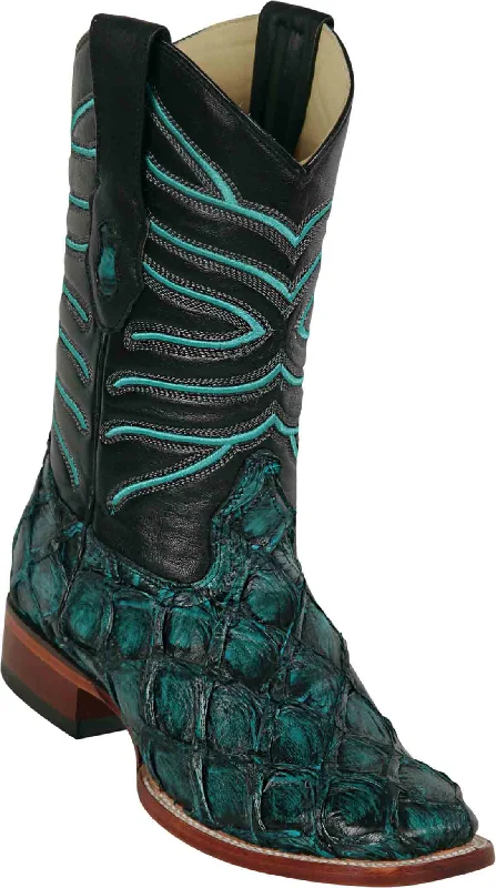 8221008 LOS ALTOS BOOTS WIDE SQUARE TOE PIRARUCU RUSTIC TURQUOISE