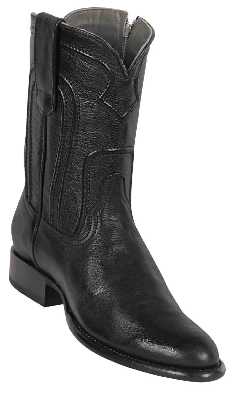 69Z2105 MEN LOS ALTOS BOOTS BELMONT ROPER BLACK LEATHER BOOT