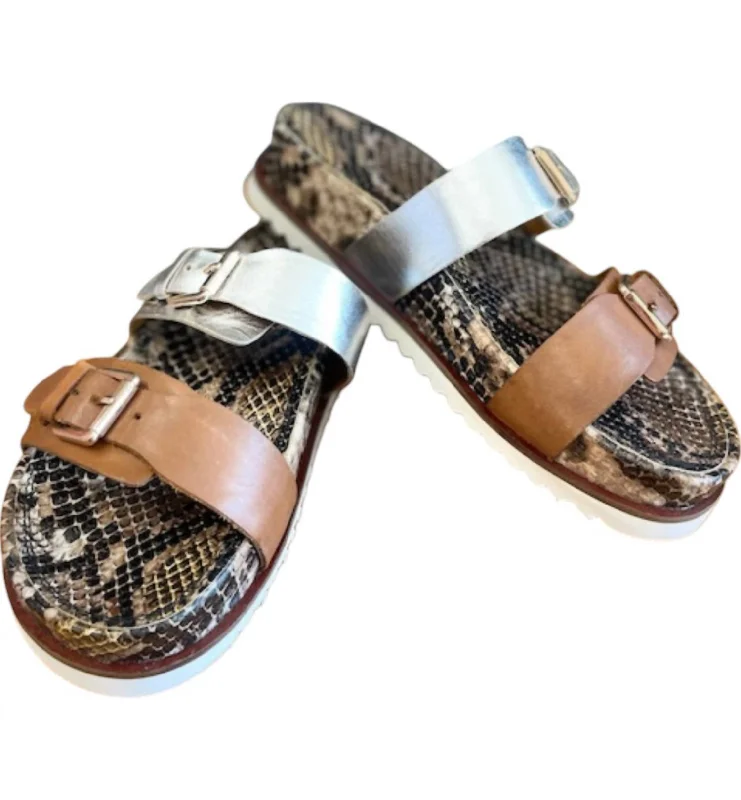 Women's Carol Bee Sandals In Brown Snake