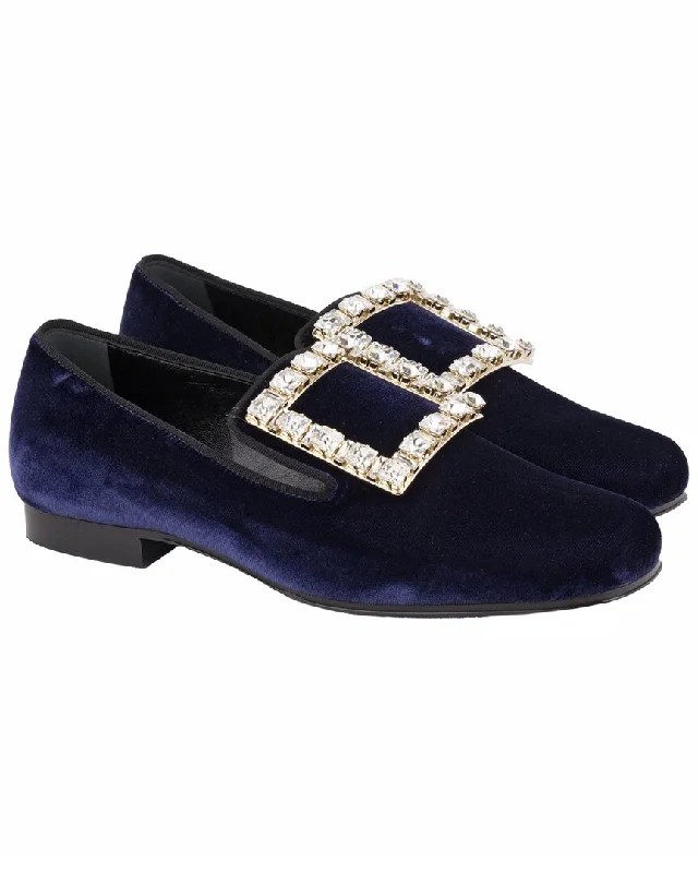 Roger Vivier Tres Vivier Strass Buc Velvet Loafer