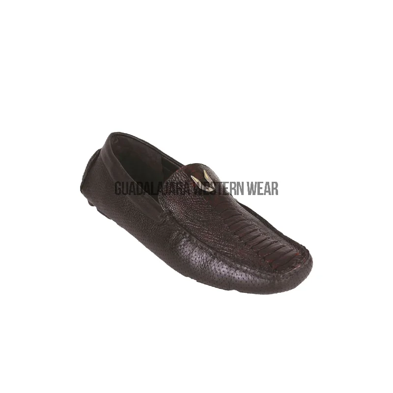 Vestigium Black Cherry Ostrich Leg Loafers