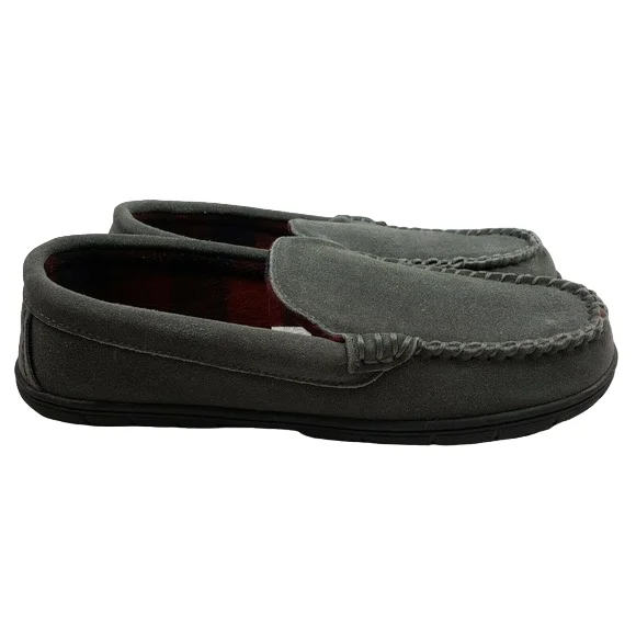 Lands End Men's Suede Leather Moccasin Slippers