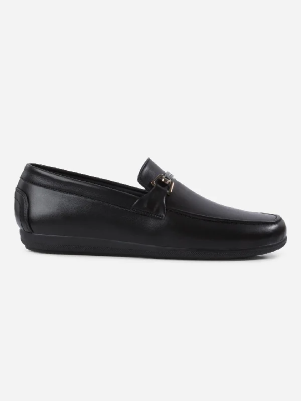 Men's Black Moc Toe Buckle Loafer (IX4117)