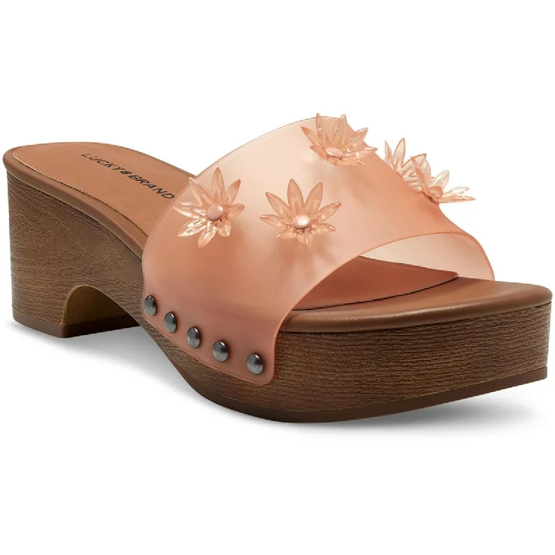 Lucky Brand Womens Fallyn Studded Jelly Upper Slide Sandals