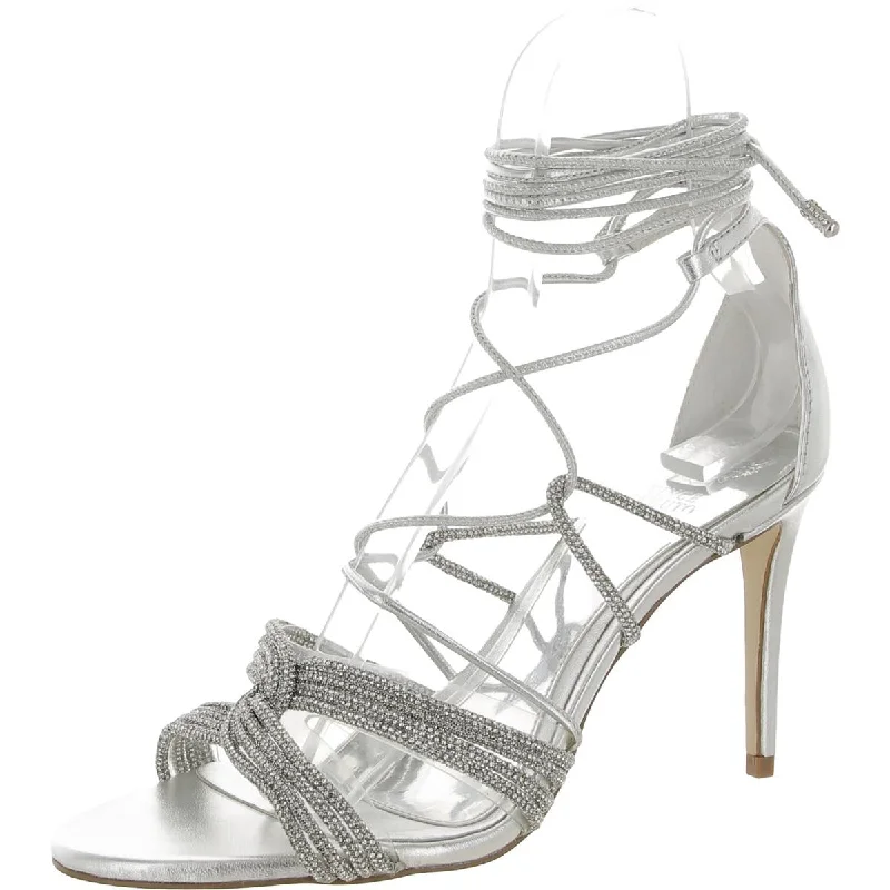 Vince Camuto Womens Aimery Leather Ankle Strap Heels