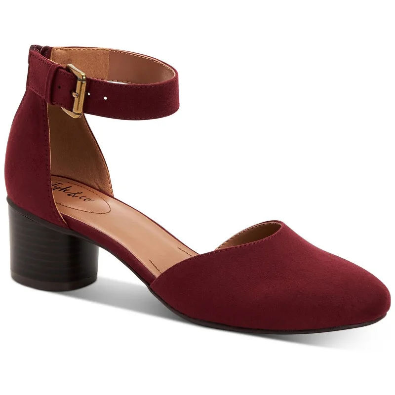 Style & Co. Womens Alinaa  Microsuede Round Toe Ankle Strap