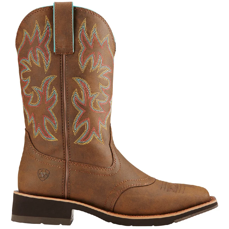 Delilah Embroidery Square Toe Cowboy Boots