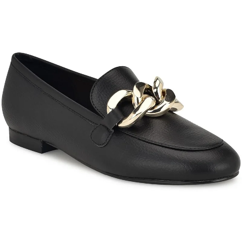 Nine West Womens Faux Leather Slip On Loafers