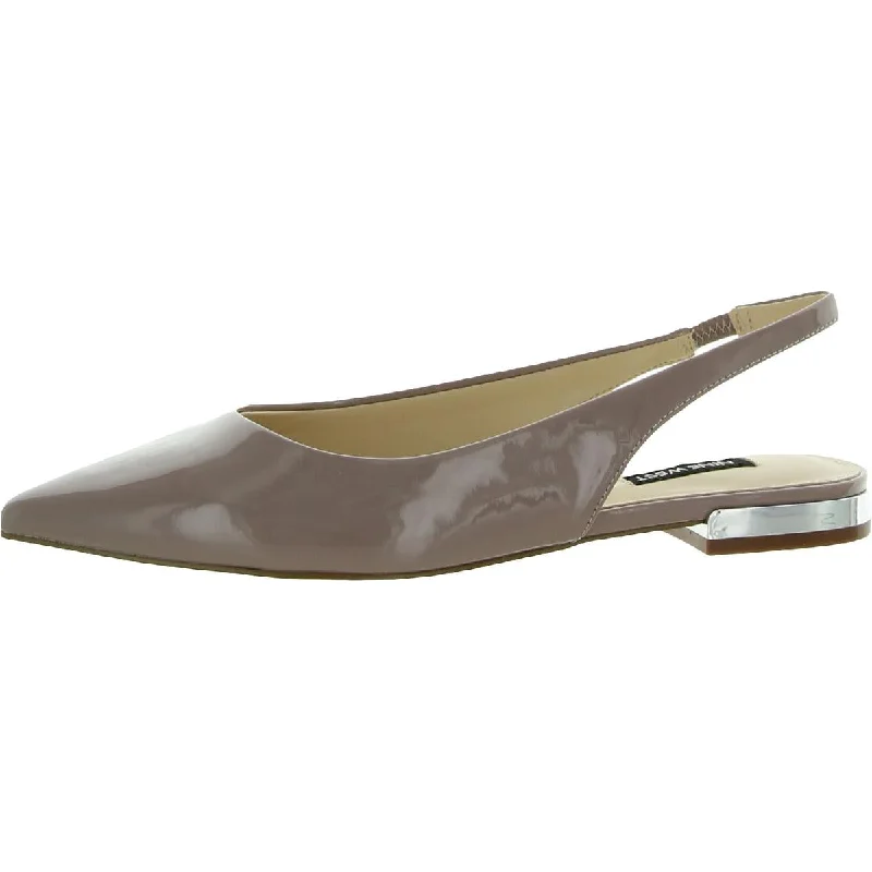 Nine West Womens Lucee 3 Patent Pointed Toe Slingbacks