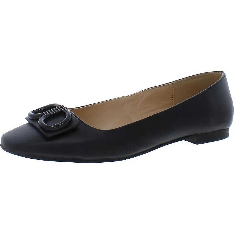 NYDJ Womens Faiza 08 Leather Slip-On Ballet Flats