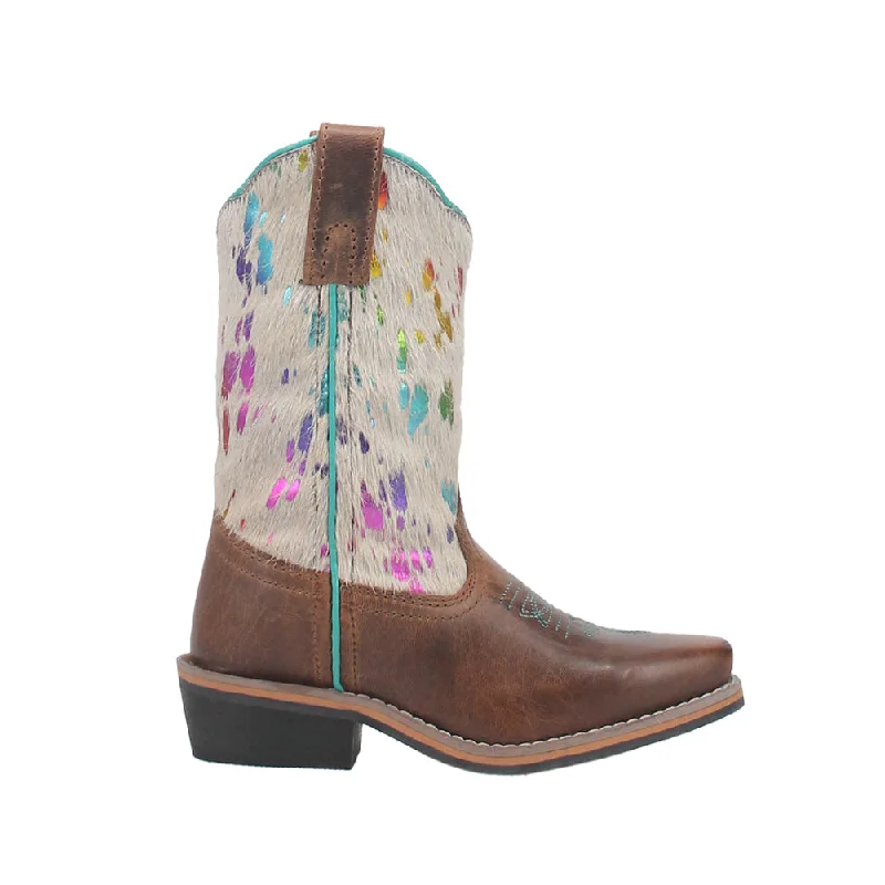 Rumi Square Toe Cowboy Boots (Big Kid)