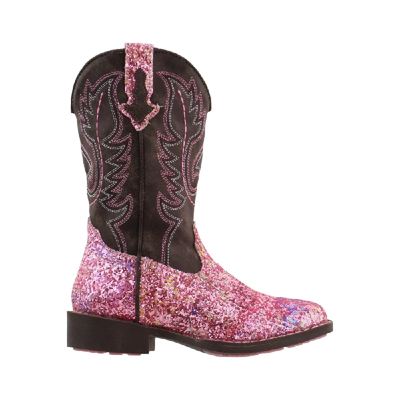 Southwest Glitter Square Toe Cowboy Boots (Little Kid-Big Kid)