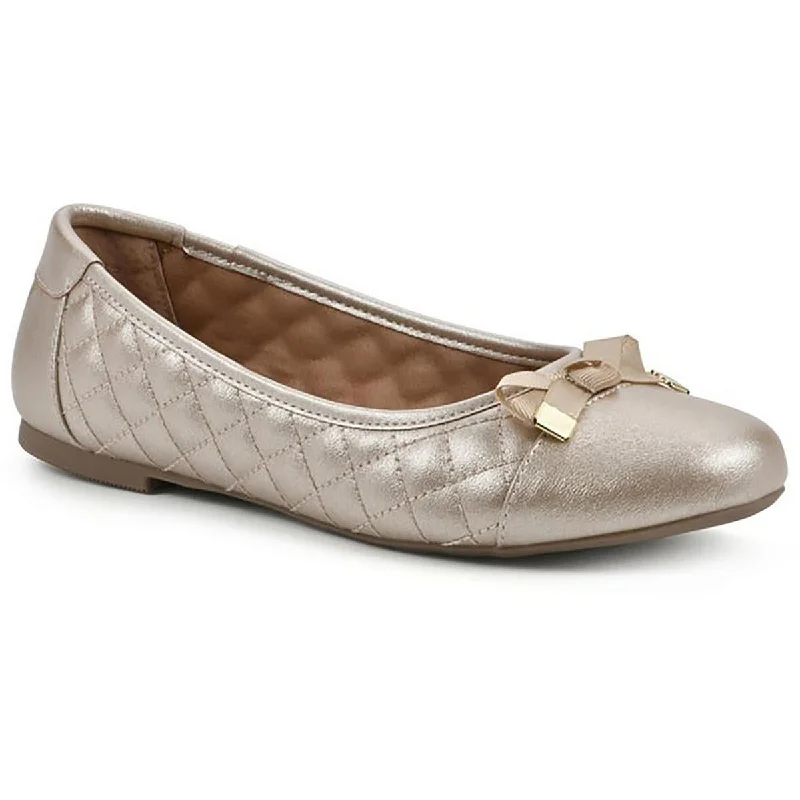 White Mountain Womens Seaglass Faux Leather Almond toe Ballet Flats